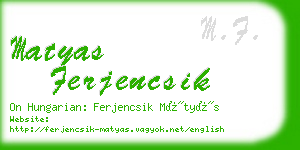 matyas ferjencsik business card